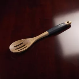   Szervírozókanál, perforált, 30,5 cm, szilikon nyél, akácfa, Let's Cook