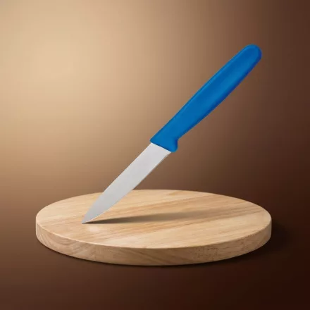 Hámozókés, 8 cm, kék nyéllel