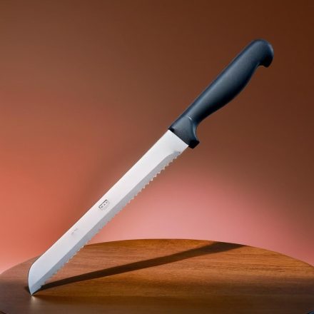 Kenyérvágó kés, 20 cm penge, műanyag fekete nyél
