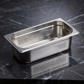 GN edény, 1/3 100 mm, perforált, rozsdamentes