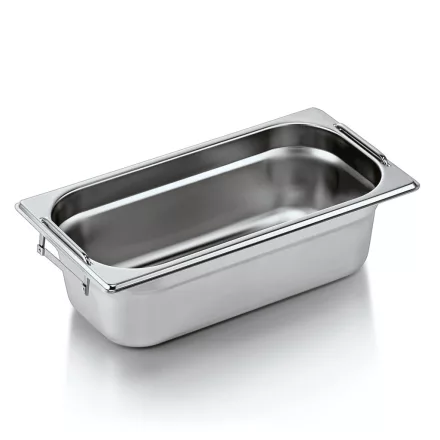 GN edény, 1/3 100 mm, 4 l, csúszófüllel, rozsdamentes