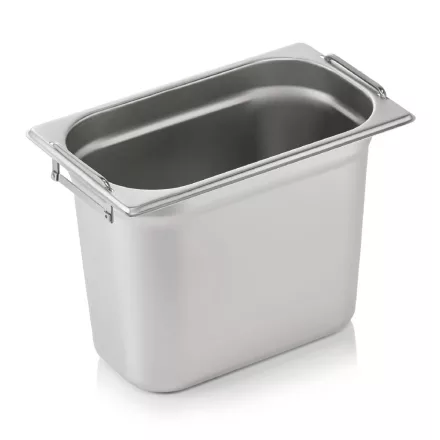 GN edény, 1/4 200 mm, 5,5 l, csúszófüllel, rozsdamentes
