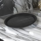 Kávéházi tálca 26,5×19 cm, gumirozott csúszásmentes, fekete, polipropilén