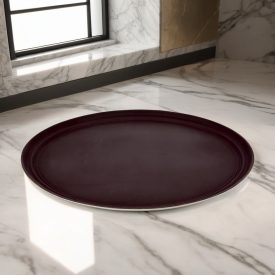   Csúszásmentes tálca, gumirozott, kerek, 45 cm, barna, polipropilén