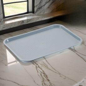 Csúszásmentes műanyag tálca, 35×27×2 cm, szürke
