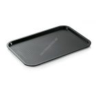 Műanyag tálca, bordás felület, 35×27×2 cm, fekete