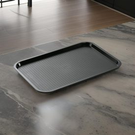 Csúszásmentes műanyag tálca, 45,5×35,5×2 cm, fekete