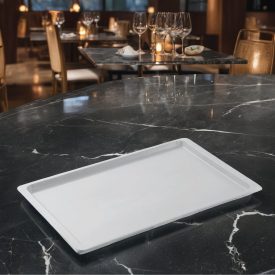 Műanyag tálca, 53×37, szürke