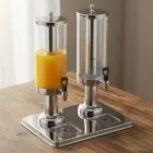 Juice-adagoló, 2×3 l tartály, dupla, jégkása-tartóval