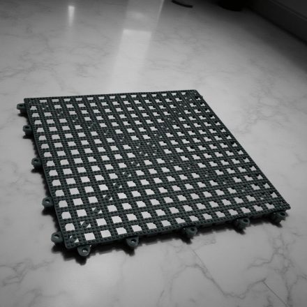 Csepegtetőrács, 30×30×2 cm, fekete, PVC, egymáshoz illeszthető