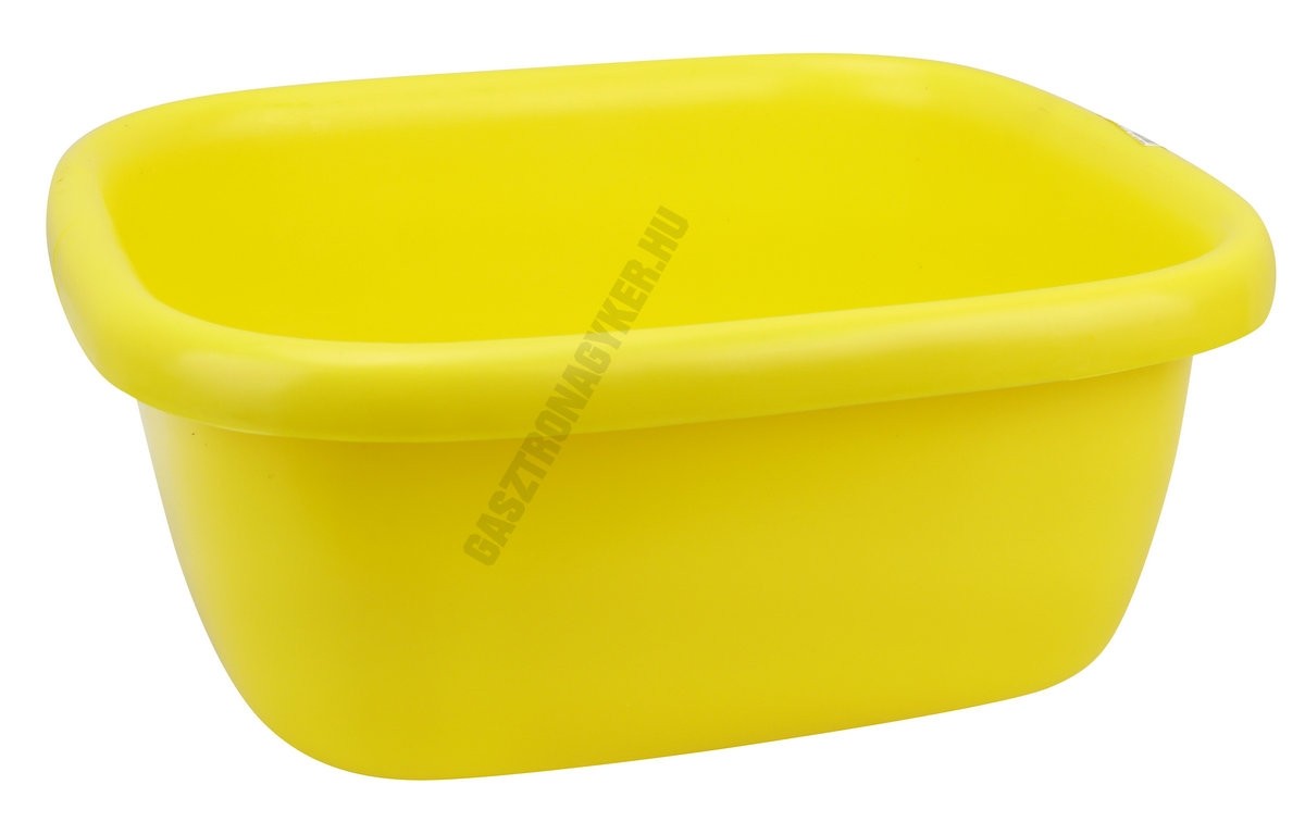Szögletes tál, 34,5×39,5×16 cm, 9,5 liter, sárga