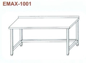 Munkaasztal lábösszekötővel, hátsó felhajtással Emax-1001 KR 1200×700×850