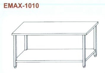 Munkaasztal alsó polccal Emax-1010 KR 1500×700×850