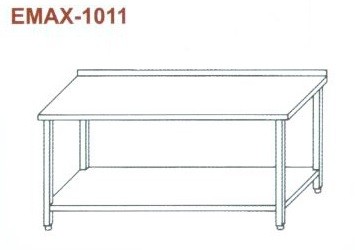 Munkaasztal alsó polccal, hátsó felhajtással Emax-1011 KR 1000×700×850