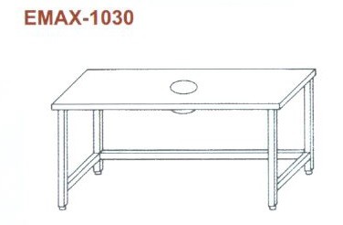 Munkaasztal hulladékledobó nyílással, lábösszekötővel Emax-1030 KR 1000×700×850