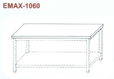 Munkaasztal alsó polccal, műanyag munkalappal Emax-1060 KR 1500×700×850
