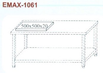 Munkaasztal alsó polccal, 500x500x20 műanyag vágólappal Emax-1061 KR 1800×700×850