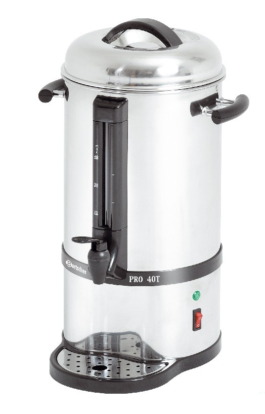 Tea és filteres kávéfőzőgép 15 liter, rejtett fűtőszálas forróvíz-adagoló
