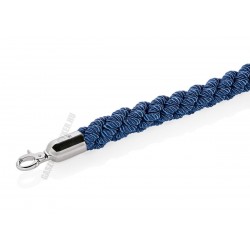 Kordonkötél, fonott, kék, króm akasztóval, 150x3,2 cm