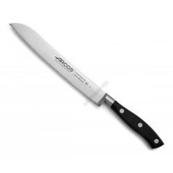 Arcos Riviera kovácsolt kenyérvágó kés, fekete szegecselt nyél, 20 cm penge