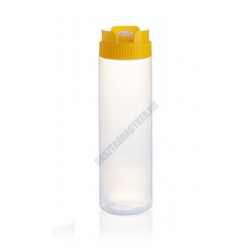 Szósznyomó palack, 7 dl, sárga, műanyag, szilikonos szeleppel