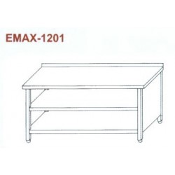 Munkaasztal 3 oldalon zárt, elől nyitott, alsó és közbenső polccal,hátsó felhajtással Emax-1201 KR 1800×700×850