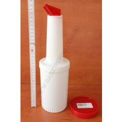 Italadagoló-szirupadagoló, 1 liter, piros műanyag