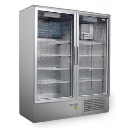 Üvegajtós rozsdamentes hűtővitrin, bruttó 1200 literes SCH 1400 S INOX