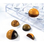Bonbon csokoládéforma (MA5001), 50 mm félgömb, 8 adag, polikarbonát