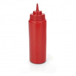 Szósznyomó palack, 9,5 dl, piros, műanyag